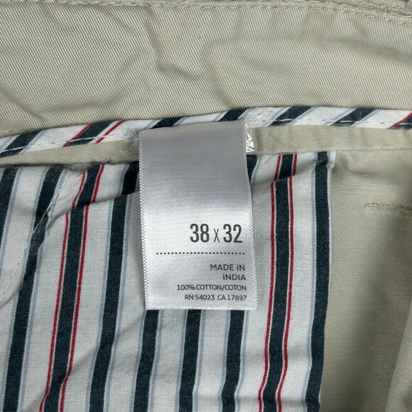 Old Navy Pants Mens 38x31* Khakis Beige Flat Front Baggy Cotton Casual Trousers - Picture 13 of 14